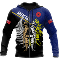 Honor and respect day blue ver. Australia and Kiwi Veteran 3D print shirts