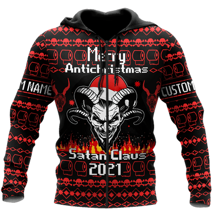 Customize Name Skull Satanic 3D All Over Printed Unisex Shirts