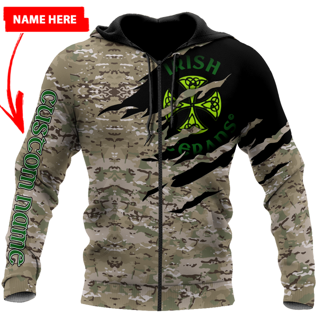 Custom Name - Irish Veterans 3D Hoodie Shirt For Men And Women