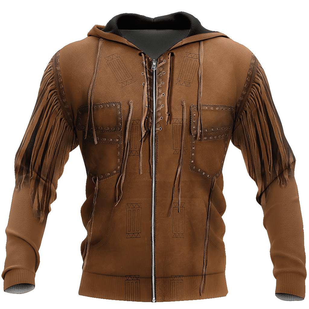 Native Cowboy Jacket No26 Cosplay 3D Over Printed Unisex Deluxe Hoodie ML