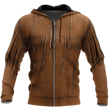 Native Cowboy Jacket No26 Cosplay 3D Over Printed Unisex Deluxe Hoodie ML