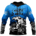 Master Baiter fishing custom name blue design 3d print shirts