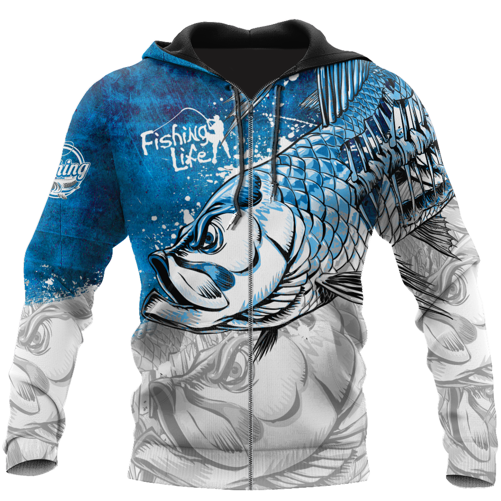 Fishing Life Draw Hungry fish 3d print shirts