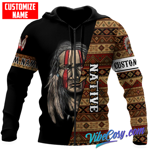 Customized name Native American 3D All Over Printed Unisex Shirts