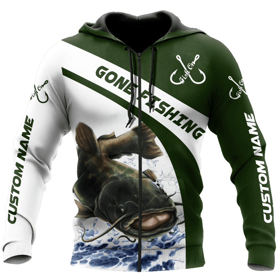 Custom name Catfish gone fishing 3D printed shirts