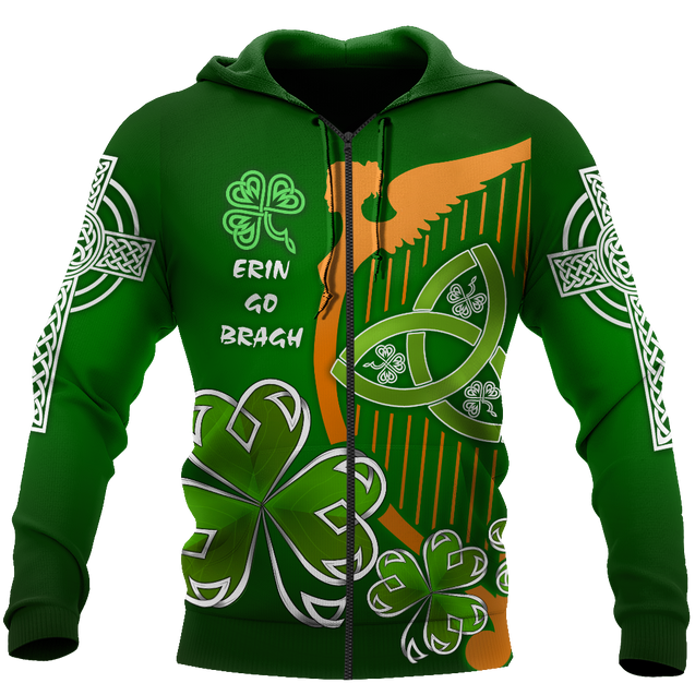 Premium Unisex Hoodie Irish St.Patrick Day The Harp The Shamrock And The Trinity ML