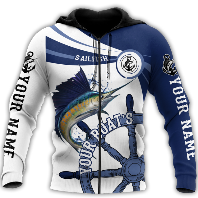 Custom name Sailfish fishing boat team Catch and Release 3D Design print shirts