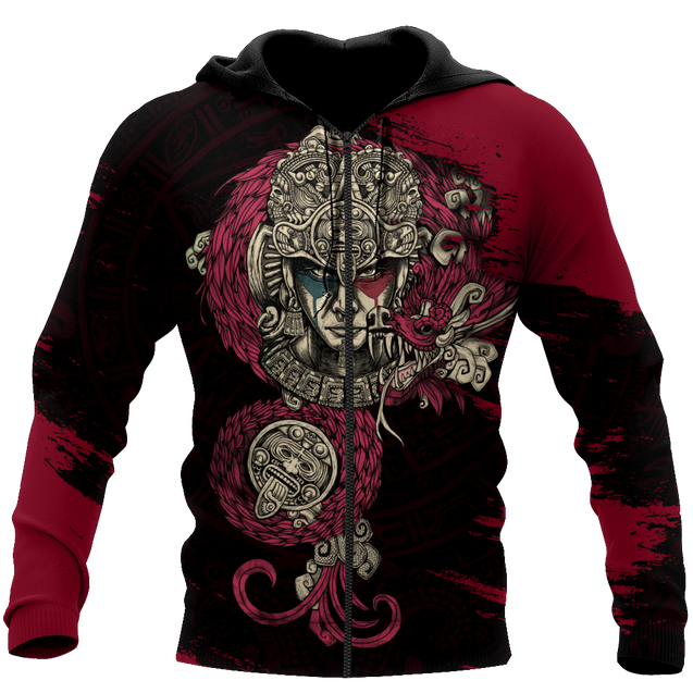 Aztec Warrior 3D All Over Printed Unisex Hoodie no2