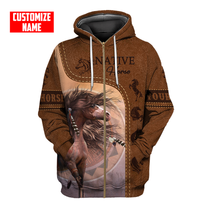 Customized Name Native American 3D All Over Printed Shirts for Women