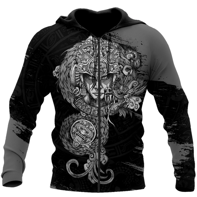 Aztec Warrior 3D All Over Printed Unisex Hoodie no1