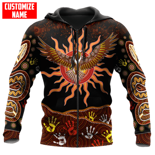 Aboriginal Wedge tailed Eagle Custom name 3D printed winter shirts