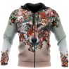 Wolf Floral 3D All Over Printed Unisex Deluxe Hoodie ML