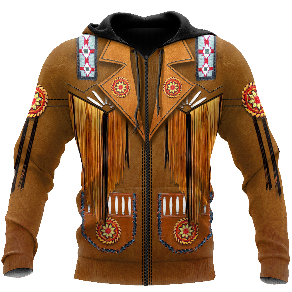 Native Cowboy Jacket No16 Cosplay 3D Over Printed Unisex Deluxe Hoodie ML