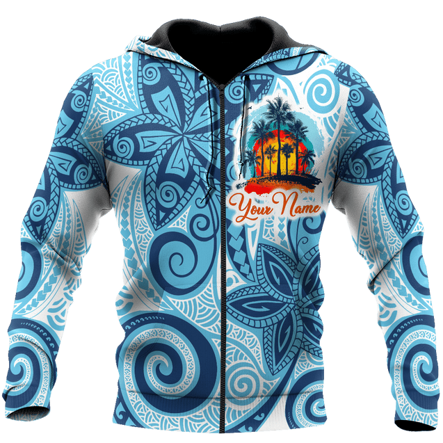 Amazing Polynesian Frangipani Personalized Unisex Deluxe Hoodie ML