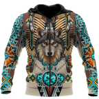 Premium Wolf Native American 3D All Over Printed Unisex Shirts