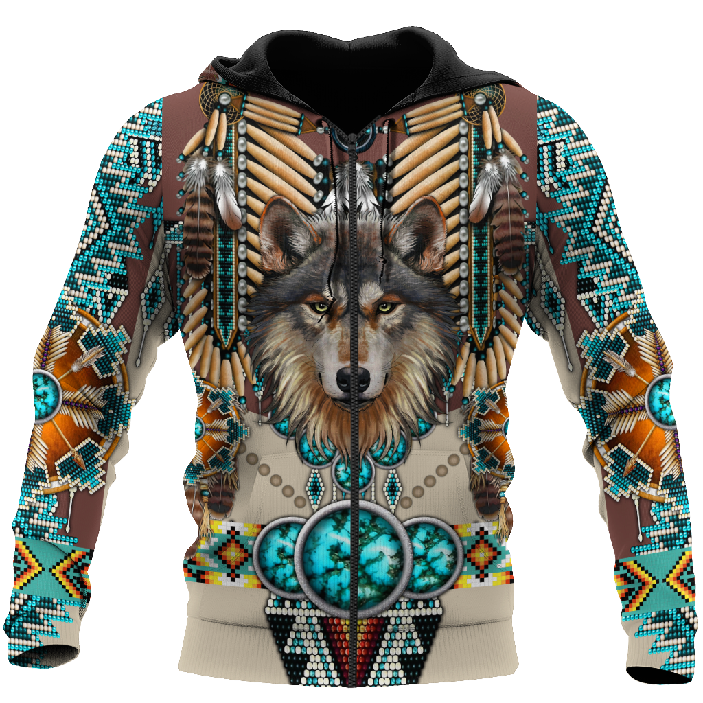 Premium Wolf Native American 3D All Over Printed Unisex Shirts