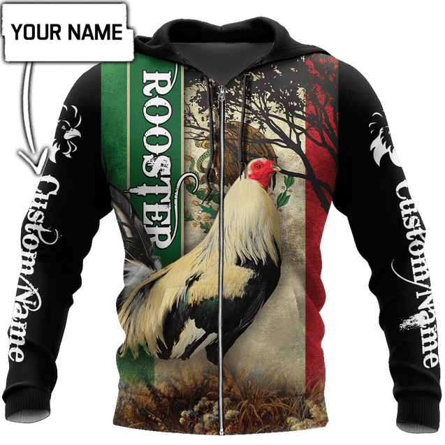 Personalized Name Rooster Mexico 3D All Over Printed Hoodie