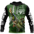 The great fish eats the small Green Fishing 3d print shirts