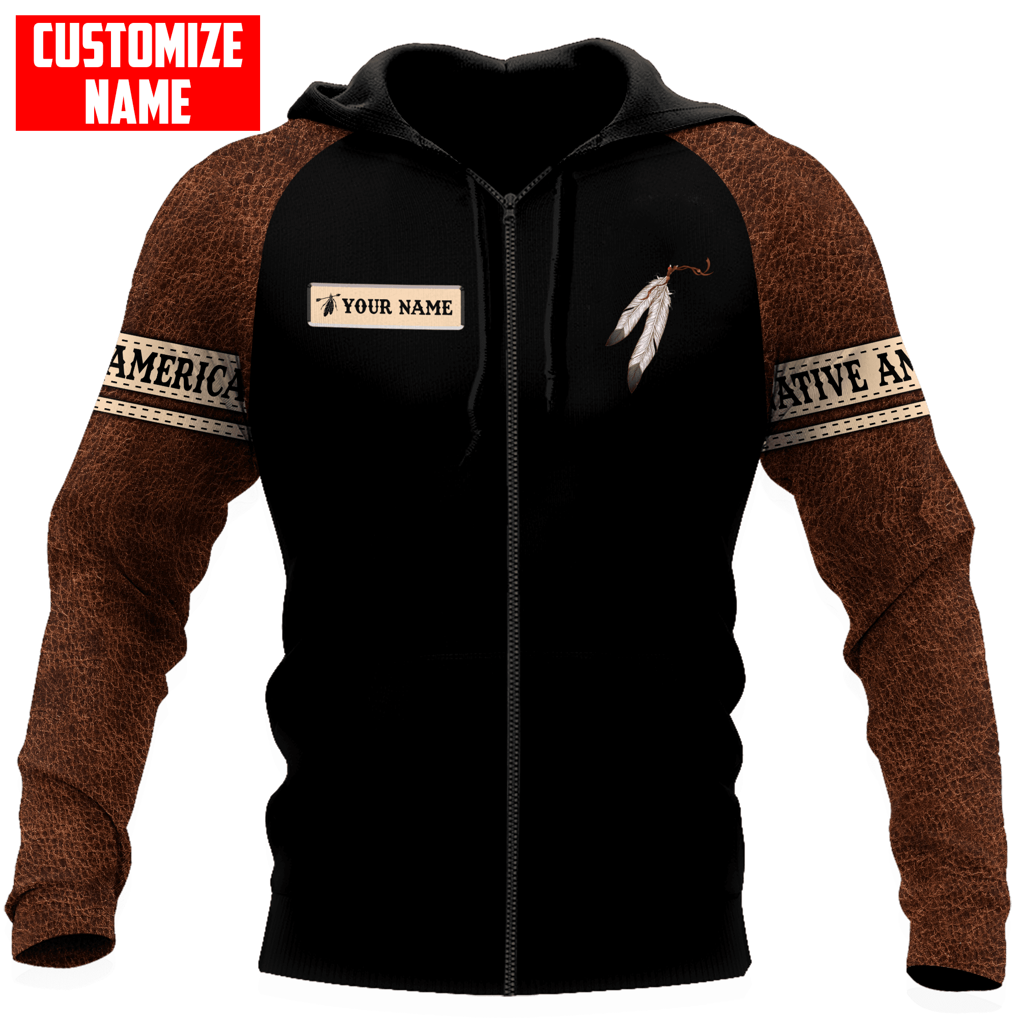 Customized name Native American 3D All Over Printed Unisex Shirts