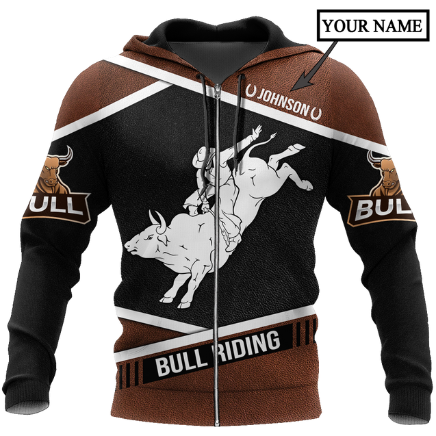 Customize Name Bull Riding 3D All Over Printed Unisex Shirts Love Bull