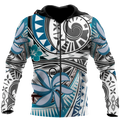 Amazing Polynesian Tribal Pattern And Frangipani Unisex Deluxe Hoodie ML