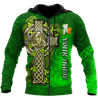 Premium Unisex Hoodie Custom Name Irish St.Patrick  Celtic Cross And The Irish Harp ML