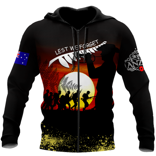 Premium Unisex Hoodie 3D All Over Printed Remember Them Anzac Day ML