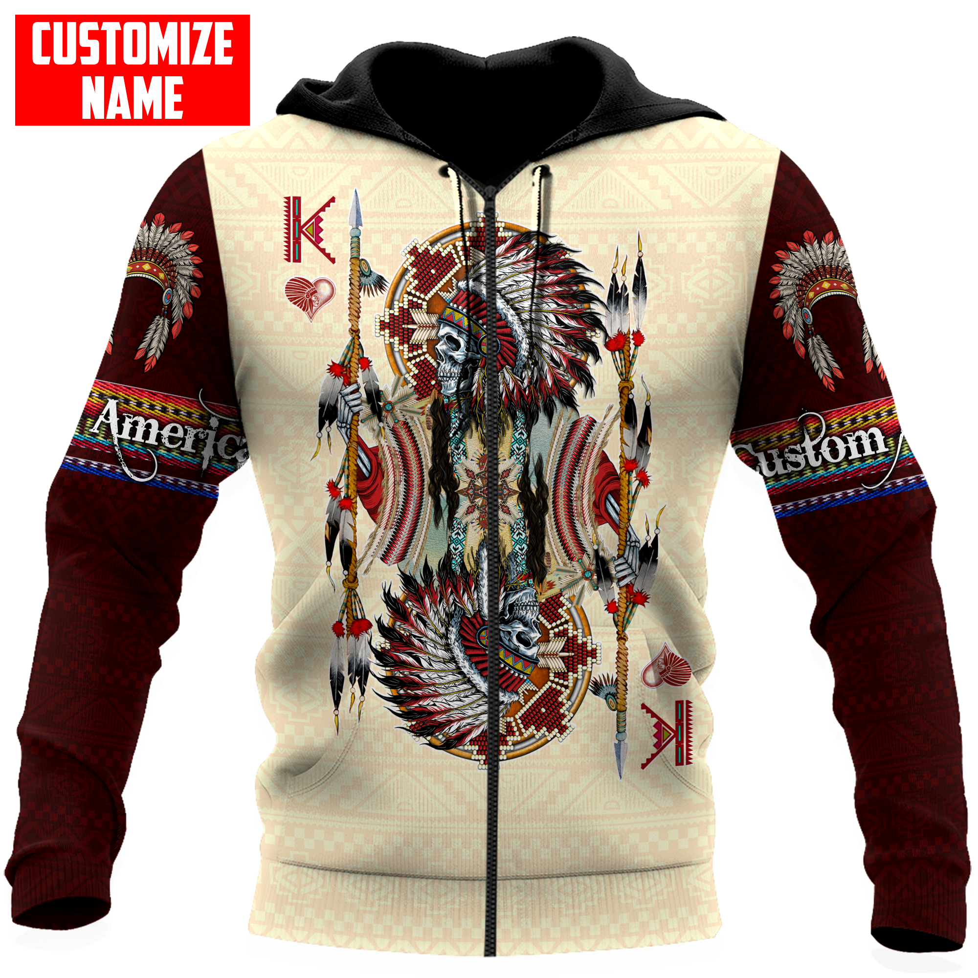 Customized name Native American 3D All Over Printed Unisex Shirts