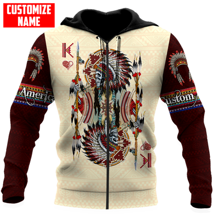 Customized name Native American 3D All Over Printed Unisex Shirts