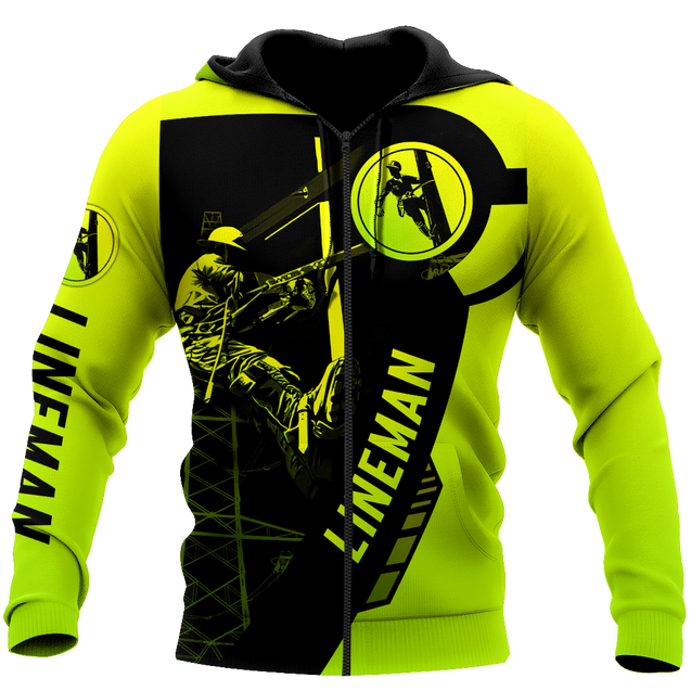 Electrician And Lineman Safety 3D All Over Printed Premium Unisex Hoodie ML