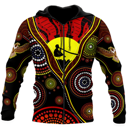 Australian Aboriginal Flag Didgeridoo 3D printed shirts