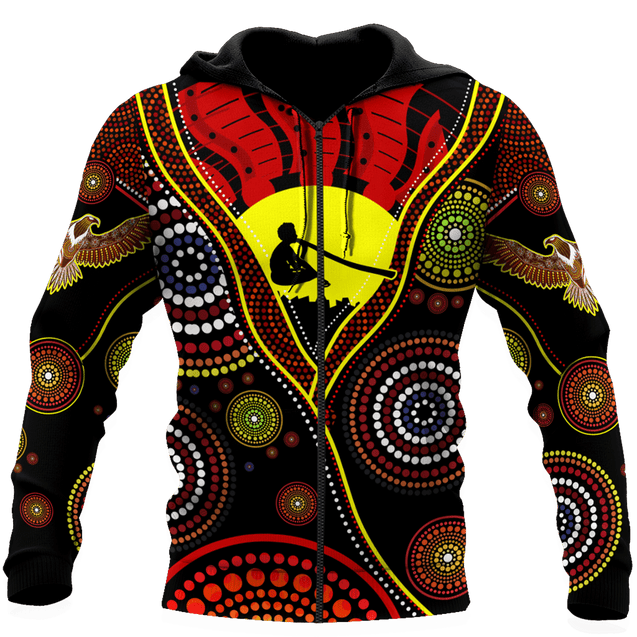 Australian Aboriginal Flag Didgeridoo 3D printed shirts