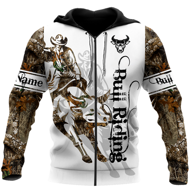 Personalized Name Bull Riding 3D All Over Printed Unisex Shirts Tattoo