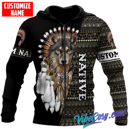 Customized Name Native American 3D All Over Printed Unisex Shirts