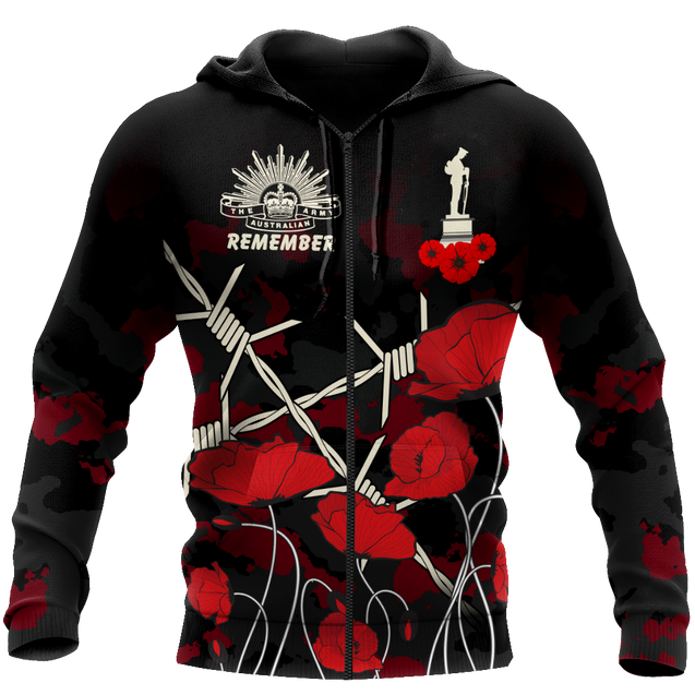 Premium Unisex Hoodie Remember Anzac Day ML