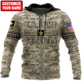 US Army Veteran Personalized Name 3D All Over Printed Unisex Hoodie