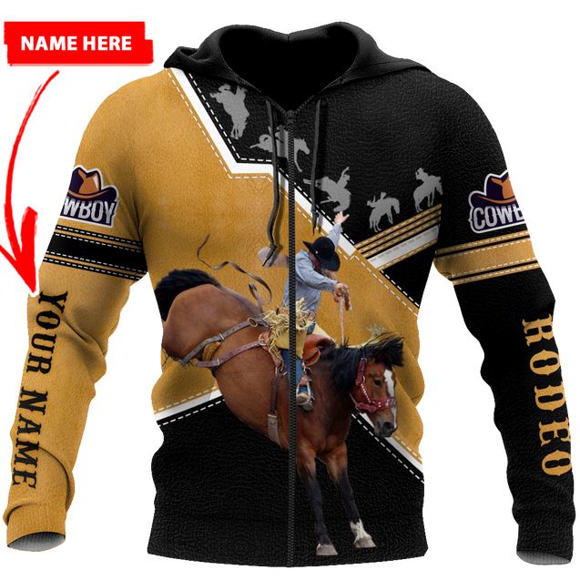 Personalized Name Rodeo 3D All Over Printed Unisex Shirts Bucking Horse