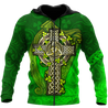 Premium Unisex Hoodie Irish St.Patrick  Celtic Cross And The Irish Harp ML