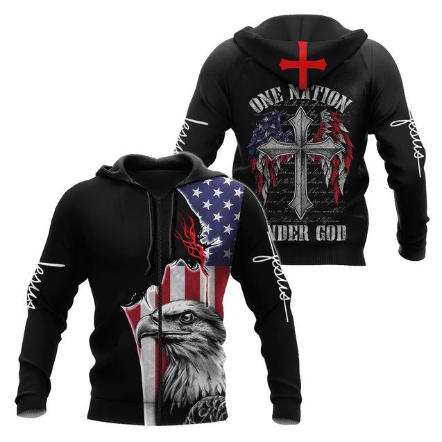 One Nation Under God 3D All Over Printed Unisex Shirts