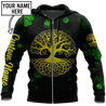 Irish tree of life St.Patrick day 3d hoodie shirt for men and women custom name