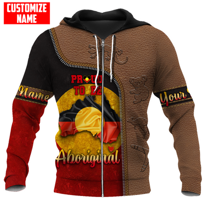 Totem Pattern Proud to be Aboriginal Flag 3D design printed shirts