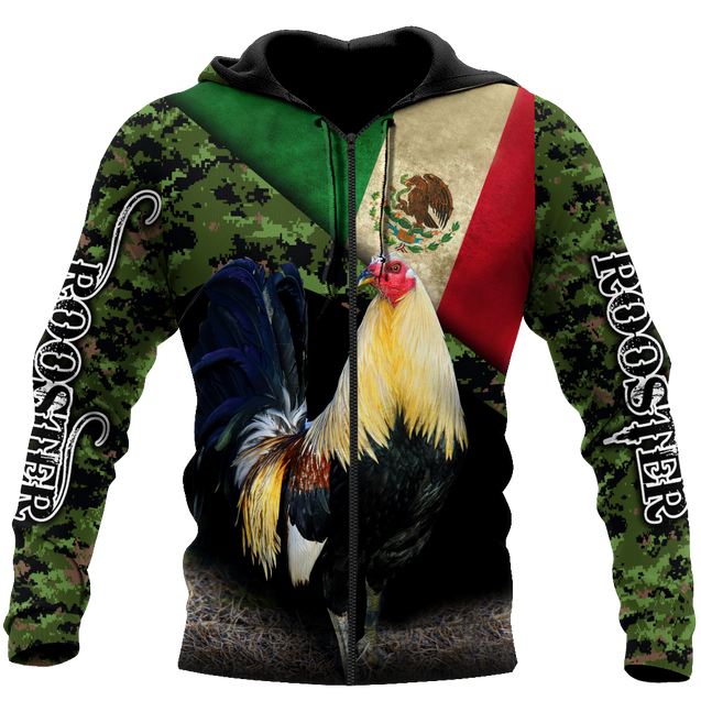 Rooster Mexico 3D All Over Printed Hoodie