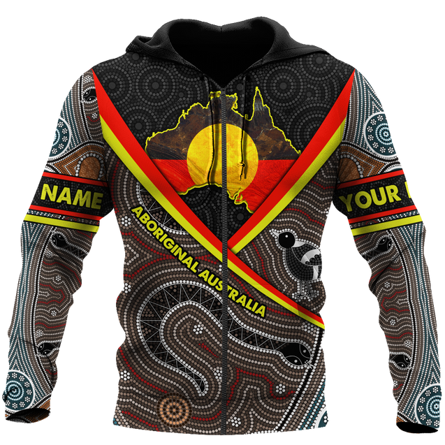 Custom name Proud to be aboriginal Totem Brown 3d printed shirts