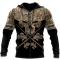 Skull Head Fishing Camo 3D design print shirts