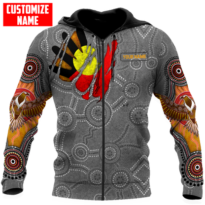 Custom name Aboriginal Australia In my heart Indigenous Painting Art 3D shirts