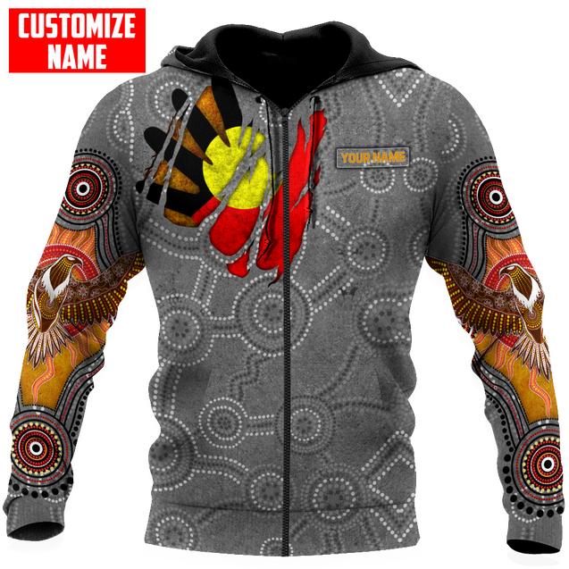 Custom name Aboriginal Australia In my heart Indigenous Painting Art 3D shirts