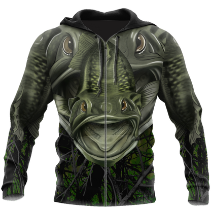 Largemouth Fishing Badass camo Cover 3d print shirts
