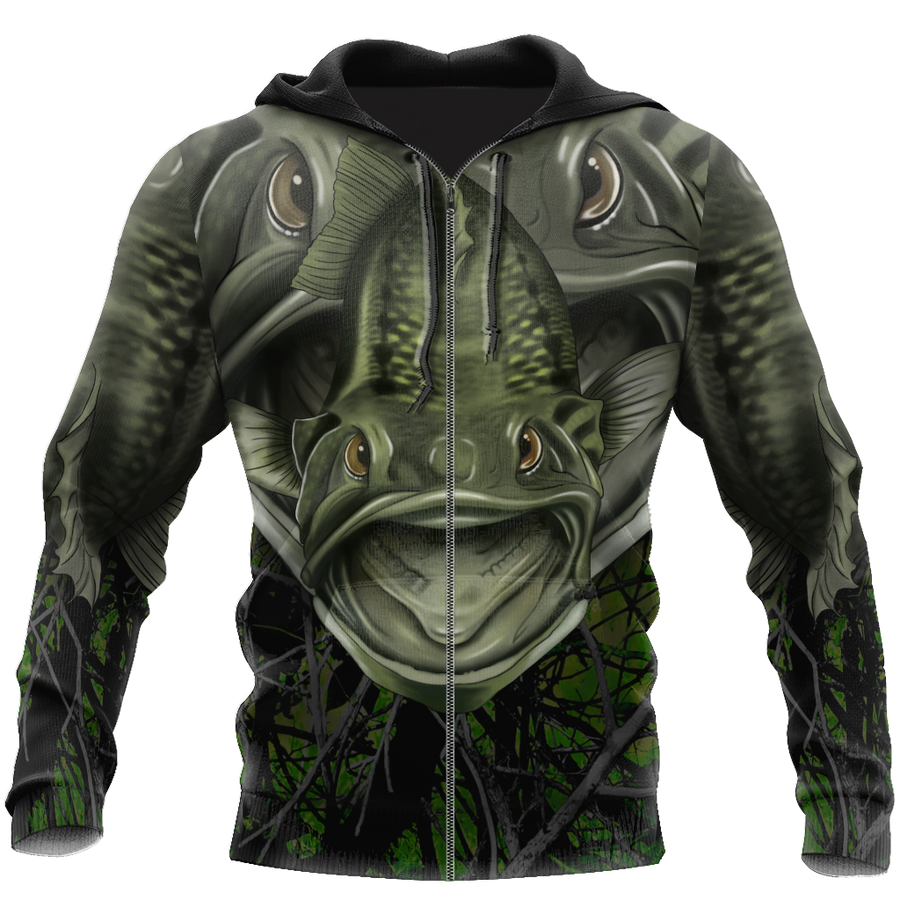 Largemouth Fishing Badass camo Cover 3d print shirts