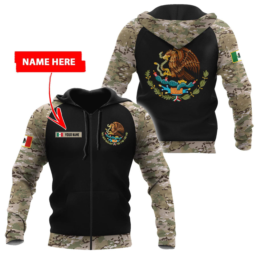 Mexico Coat Of Arms no02 Personalized Name 3D Unisex Hoodie