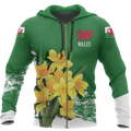 Wales Daffodil Hoodie Special Version PL-Apparel-PL8386-Zipped Hoodie-S-Vibe Cosy™